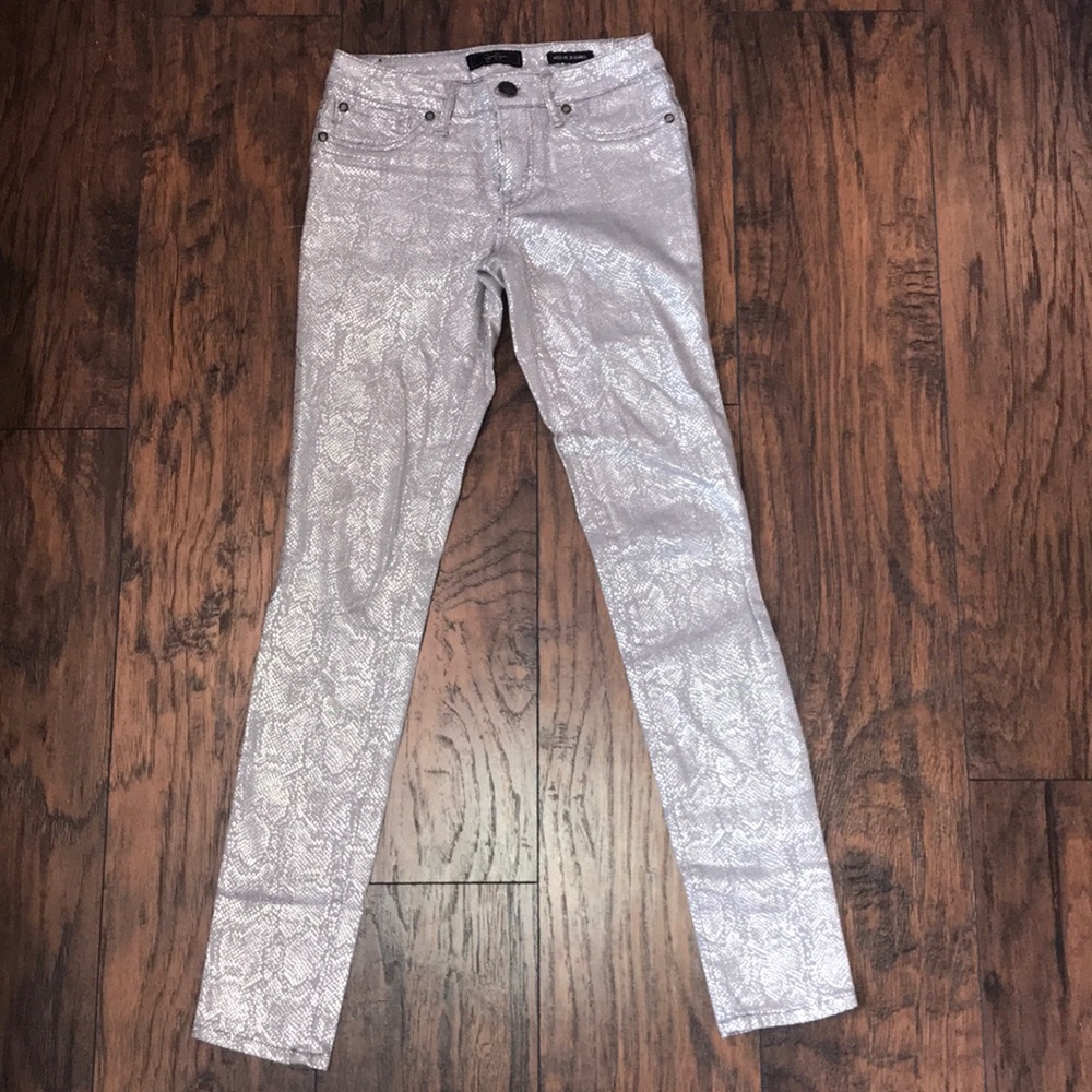 Jessica Simpson Silver Snakeskin Jeggings